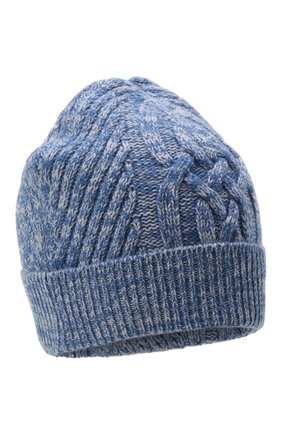 Мужская кашемировая шапка KITON синего цвета, арт. UMK0072M | Фото 1 (Материал: Шерсть, Текстиль, Кашемир; Кросс-КТ: Трикотаж)