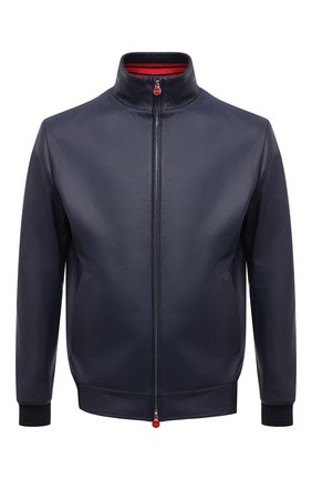 Мужской кожаный бомбер KITON темно-синего цвета по цене 975500 руб., арт. UW1126MV0825A | Фото 1 Мужской кожаный бомбер KITON темно-синего цвета, арт. UW1126MV0825A | Фото 1 (Материал внешний: Натуральная кожа; Рукава: Длинные; Материал подклада: Синтетический материал; Длина (верхняя одежда): Короткие; Мужское Кросс-КТ: Кожа и замша; Кросс-КТ: Куртка; Принт: Без принта; Стили: Кэжуэл, Классический)
