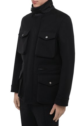Мужская куртка DOLCE & GABBANA темно-серого цвета, арт. G9WN5T/FU23I | Фото 3 (Кросс-КТ: Куртка; Мужское Кросс-КТ: шерсть и кашемир; Материал внешний: Шерсть, Синтетический материал, Кашемир; Рукава: Длинные; Длина (верхняя одежда): До середины бедра; Региональные ограничения белый список (Axapta Mercury): RU; Стили: Кэжуэл)