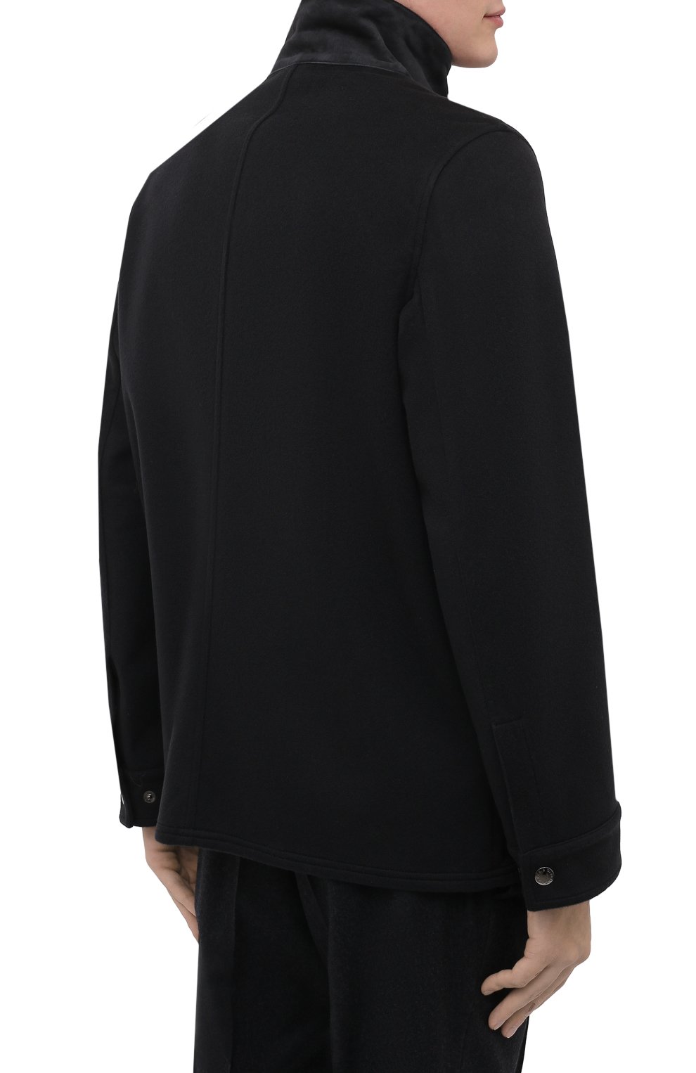 Мужская куртка DOLCE & GABBANA темно-серого цвета, арт. G9WN5T/FU23I | Фото 4 (Кросс-КТ: Куртка; Мужское Кросс-КТ: шерсть и кашемир; Материал внешний: Шерсть, Синтетический материал, Кашемир; Рукава: Длинные; Длина (верхняя одежда): До середины бедра; Региональные ограничения белый список (Axapta Mercury): RU; Стили: Кэжуэл)