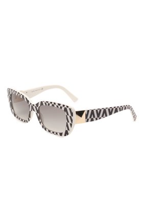 Женские солнцезащитные очки VALENTINO черно-белого цвета, арт. 4096-518511 | Фото 1 (Тип очков: С/з; Очки форма: Прямоугольные; Оптика Гендер: оптика-женское)