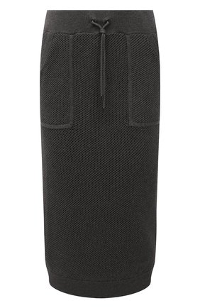 Женская хлопковая юбка BRUNELLO CUCINELLI серого цвета по цене 166500 руб., арт. M19197989 | Фото 1