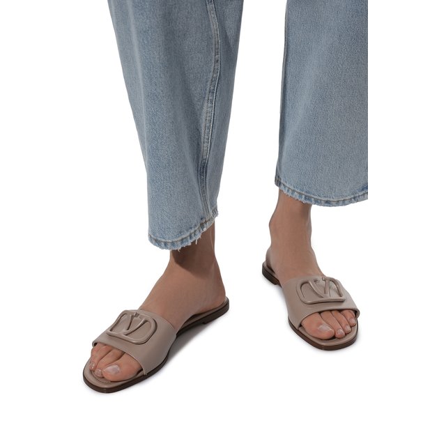 фото Кожаные шлепанцы vlogo signature valentino