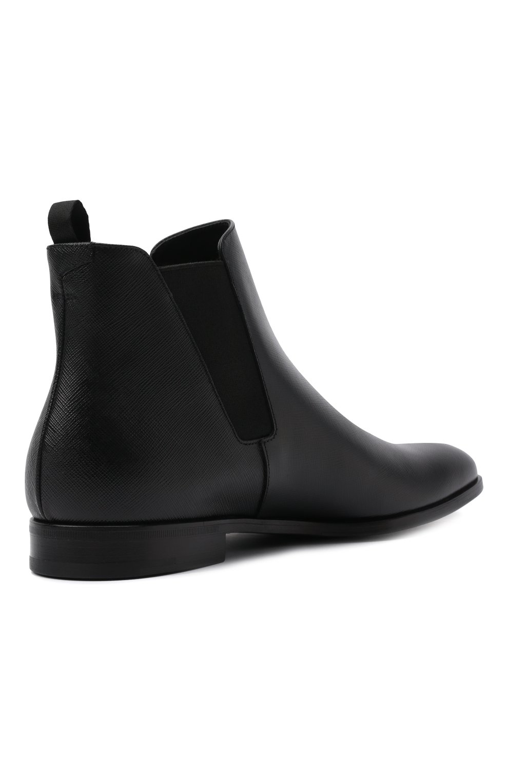 Мужские кожаные челси PRADA черного цвета, арт. 2TB043-053-F0002-X001 | Фото 3 (Материал внешний: Кожа; Материал утеплителя: Без утеплителя; Подошва: Плоская; Мужское Кросс-КТ: Сапоги-обувь, Челси-обувь)