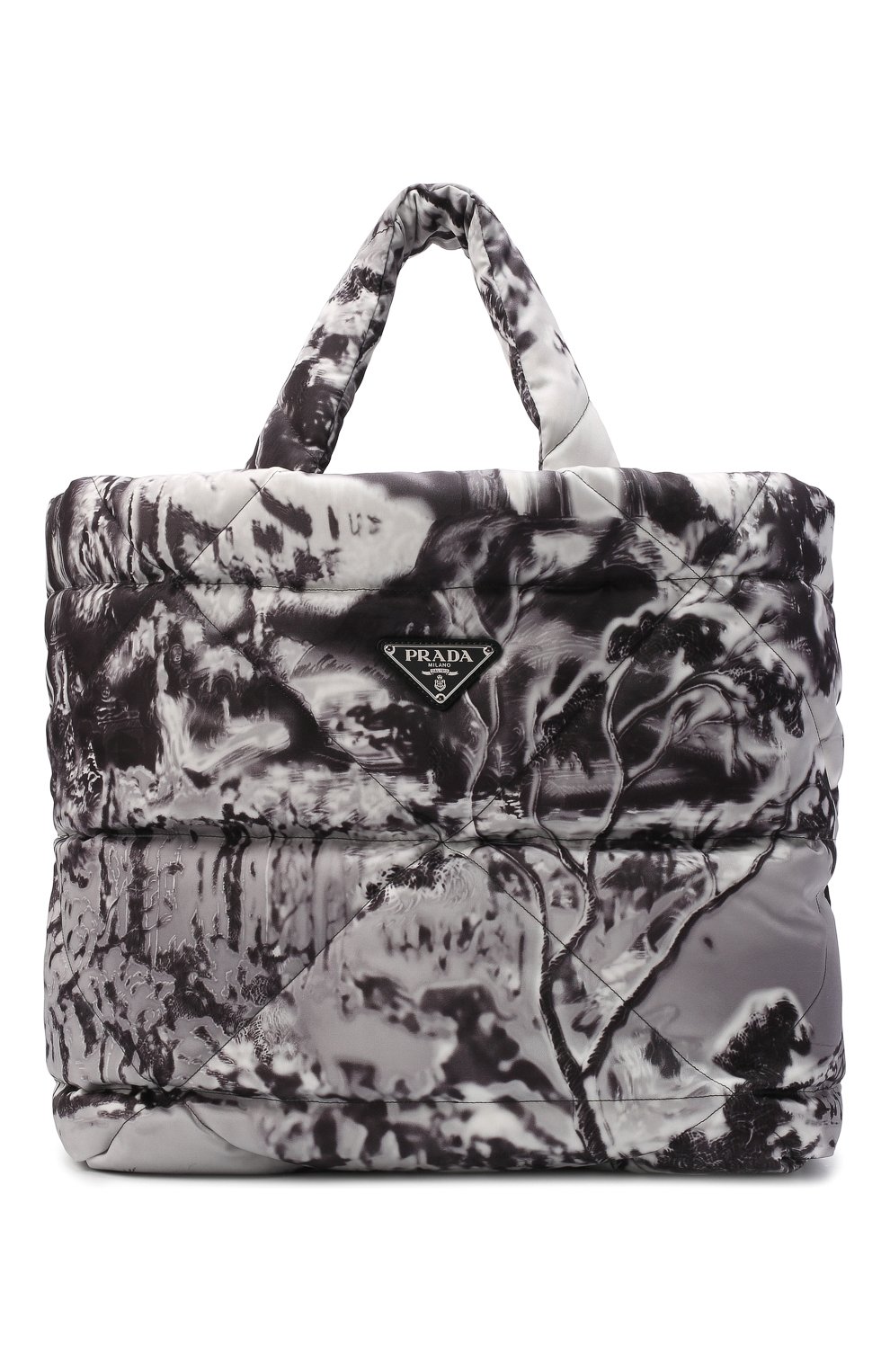 Мужская текстильная сумка-шопер PRADA серого цвета, арт. 2VG082-2DXT-F0424-OLO | Фото 1 (Материал: Текстиль; Размер: large)