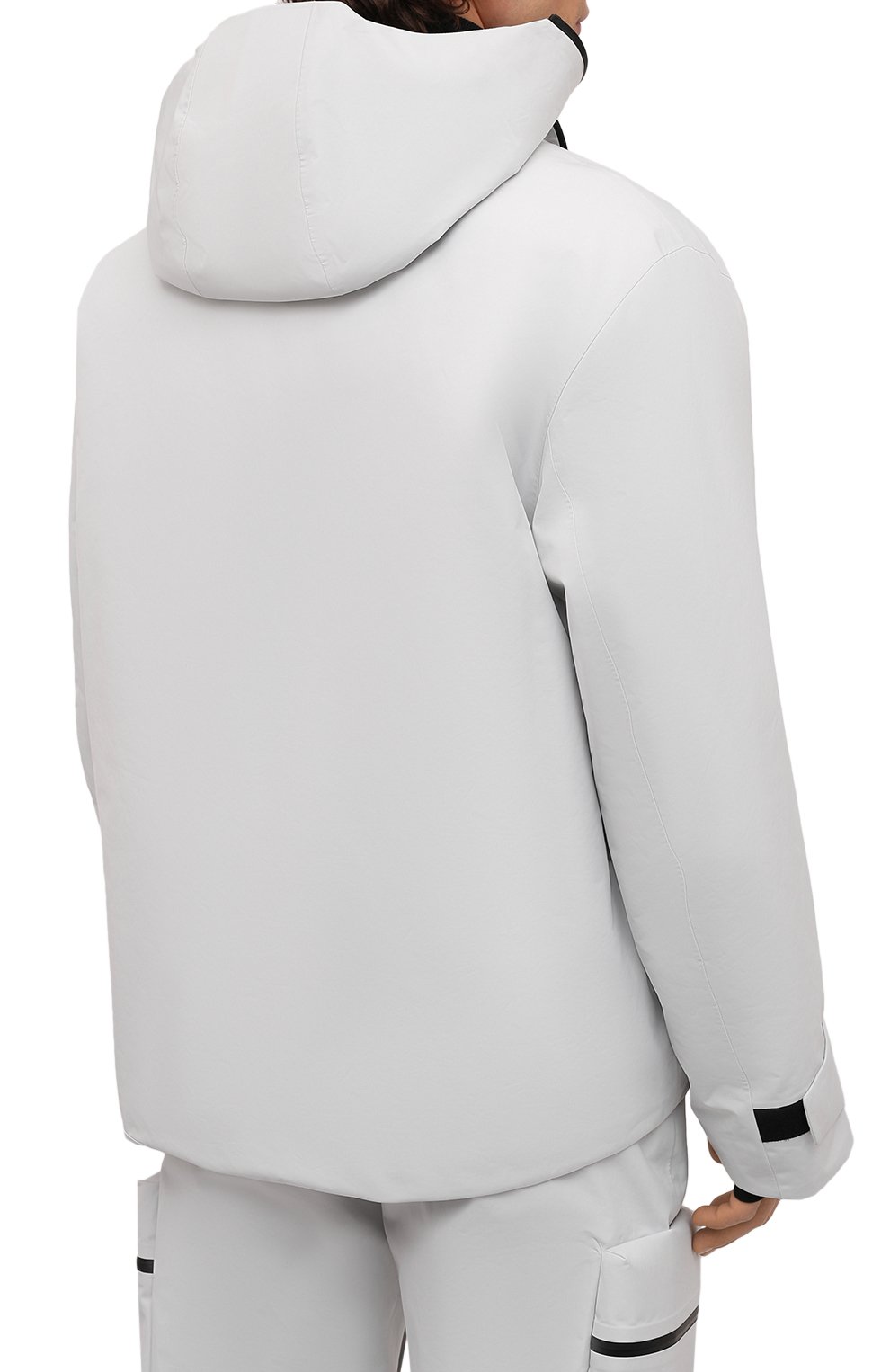 Мужская утепленный анорак PRADA белого цвета, арт. SGB799-1ZIW-F0K74-202 | Фото 4 (Кросс-КТ: Куртка, другое; Рукава: Длинные; Материал внешний: Синтетический материал; Мужское Кросс-КТ: утепленные куртки; Стили: Спорт-шик; Длина (верхняя одежда): Короткие)