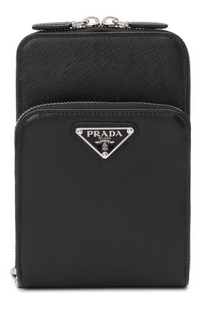 Кожаный чехол для iphone PRADA черного цвета, арт. 2ZH126-053-F0002 | Фото 1 (Материал: Натуральная кожа)