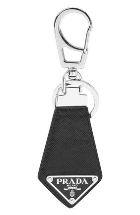 Мужской кожаный брелок PRADA черного цвета, арт. 2PP041-053-F0002 | Фото 1 (Материал: Металл, Натуральная кожа)
