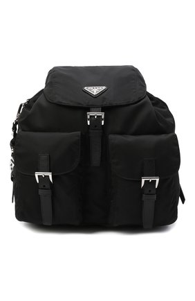 Женский рюкзак PRADA черного цвета, арт. 1BZ811-RV44-F0002-OTO | Фото 1 (Размер: large; Стили: Кэжуэл)
