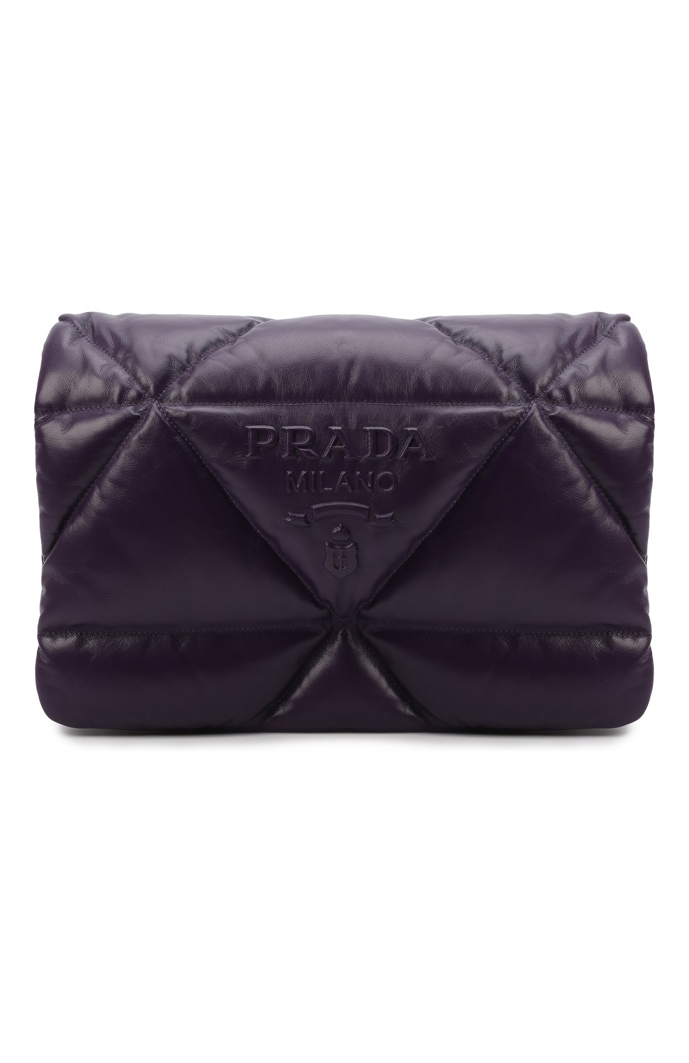 Женская сумка PRADA фиолетового цвета, арт. 1BD306-2DYI-F0030-VAM | Фото 1 (Сумки-технические: Сумки через плечо; Размер: medium; Материал: Натуральная кожа)