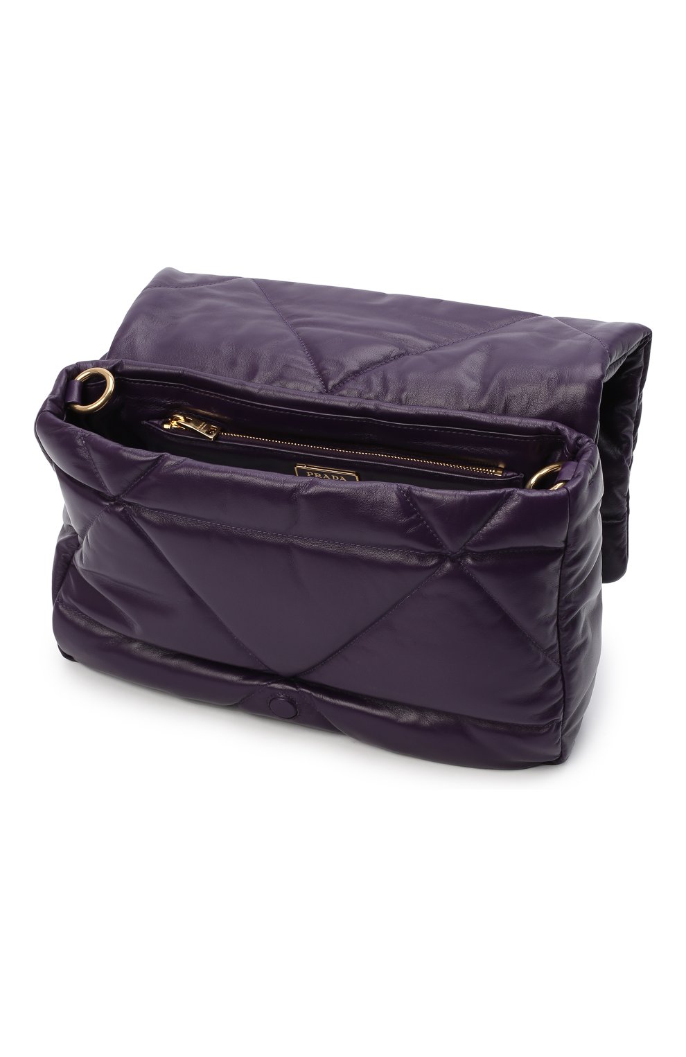 Женская сумка PRADA фиолетового цвета, арт. 1BD306-2DYI-F0030-VAM | Фото 3 (Сумки-технические: Сумки через плечо; Размер: medium; Материал: Натуральная кожа)