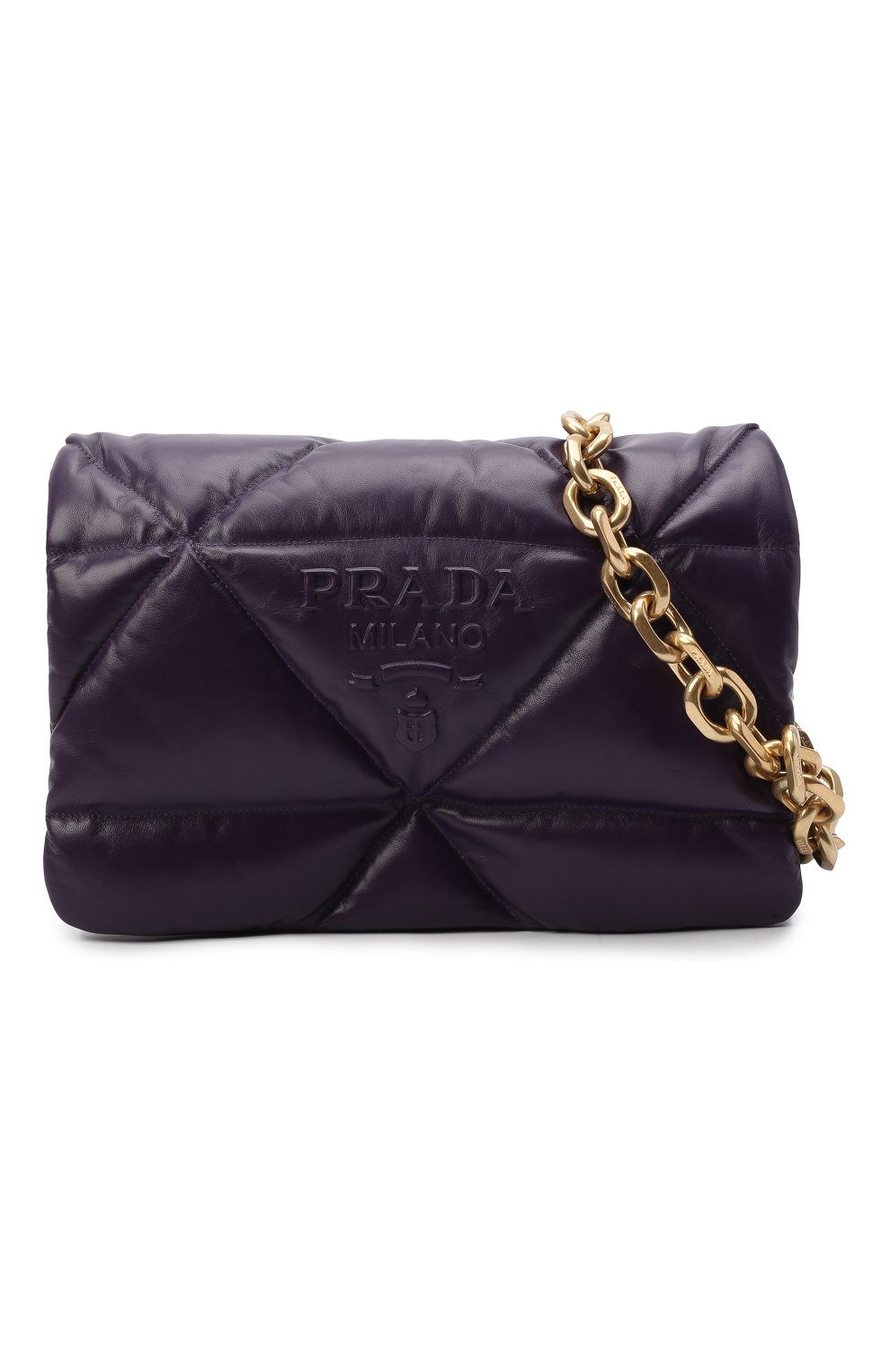 Женская сумка PRADA фиолетового цвета, арт. 1BD306-2DYI-F0030-VAM | Фото 4 (Сумки-технические: Сумки через плечо; Размер: medium; Материал: Натуральная кожа)