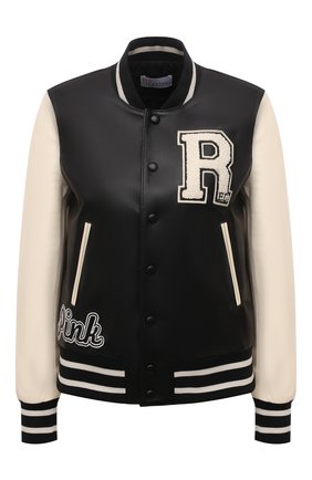 Женский кожаный бомбер REDVALENTINO черного цвета по цене 151500 руб., арт. XR3NA03L/6C5 | Фото 1 Женский кожаный бомбер REDVALENTINO черного цвета, арт. XR3NA03L/6C5 | Фото 1 (Материал внешний: Натуральная кожа; Рукава: Длинные; Длина (верхняя одежда): Короткие; Материал подклада: Вискоза; Кросс-КТ: Куртка; Женское Кросс-КТ: Замша и кожа; Стили: Гранж)