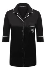 Женская шелковая рубашка DOLCE & GABBANA черного цвета, арт. F5013Z/FU1AU | Фото 1 (Материал внешний: Шелк; Региональные ограничения белый список (Axapta Mercury): RU; Женское Кросс-КТ: Блуза-белье)