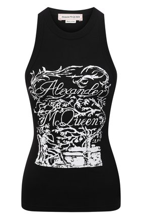Женский хлопковая майка ALEXANDER MCQUEEN черно-белого цвета по цене 23550 руб., арт. 687511/QZAFE | Фото 1 Женский хлопковая майка ALEXANDER MCQUEEN черно-белого цвета, арт. 687511/QZAFE | Фото 1 (Длина (для топов): Стандартные; Материал внешний: Хлопок; Женское Кросс-КТ: Майка-одежда; Стили: Гранж; Региональные ограничения белый список (Axapta Mercury): RU; Рукава: Без рукавов)
