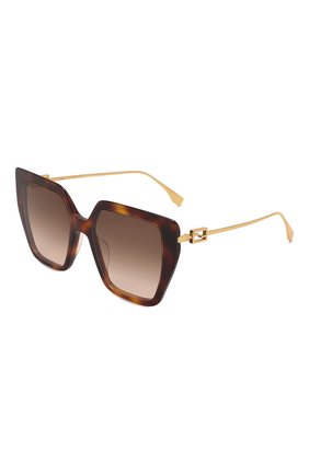 Женские солнцезащитные очки FENDI коричневого цвета, арт. FE40012U 53F | Фото 1 (Тип очков: С/з; Оптика Гендер: оптика-женское; Очки форма: Квадратные)
