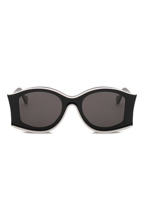 Женские солнцезащитные очки LOEWE черно-белого цвета, арт. LW40047U 01A | Фото 2 (Тип очков: С/з; Оптика Гендер: оптика-женское; Очки форма: Овальные)