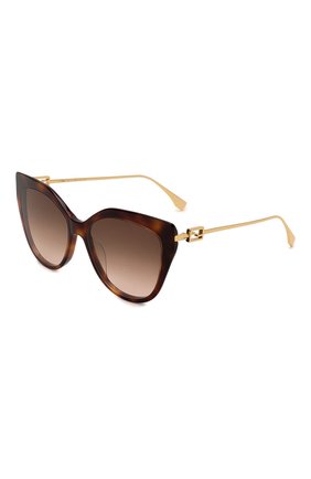 Женские солнцезащитные очки FENDI коричневого цвета, арт. FE40011U 53F | Фото 1 (Тип очков: С/з; Оптика Гендер: оптика-женское; Очки форма: Cat-eye)