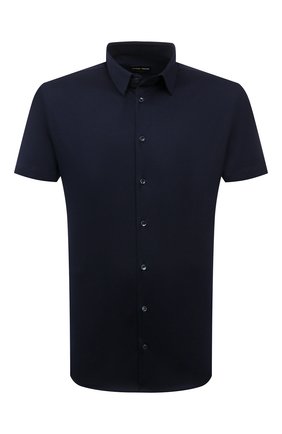 Мужская хлопковая рубашка GIORGIO ARMANI темно-синего цвета по цене 47700 руб., арт. 8WGCCZ1V/JZ071 | Фото 1 Мужская хлопковая рубашка GIORGIO ARMANI темно-синего цвета, арт. 8WGCCZ1V/JZ071 | Фото 1 (Длина (для топов): Стандартные; Материал внешний: Хлопок; Рукава: Короткие; Случай: Повседневный; Воротник: Кент; Рубашки М: Slim Fit; Принт: Однотонные; Стили: Кэжуэл)