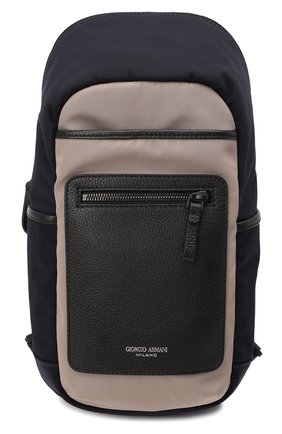Мужской комбинированный рюкзак GIORGIO ARMANI разноцветного цвета, арт. Y20160/YI68E | Фото 1 (Ремень/цепочка: На ремешке, На плечо; Материал: Текстиль; Размер: large)