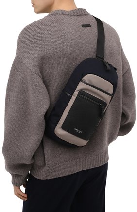 Мужской комбинированный рюкзак GIORGIO ARMANI разноцветного цвета, арт. Y20160/YI68E | Фото 2 (Ремень/цепочка: На ремешке, На плечо; Материал: Текстиль; Размер: large)