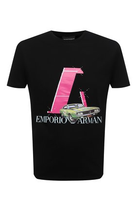 Мужская хлопковая футболка EMPORIO ARMANI черного цвета по цене 23100 руб., арт. 3L1T8P/1JW5Z | Фото 1 Мужская хлопковая футболка EMPORIO ARMANI черного цвета, арт. 3L1T8P/1JW5Z | Фото 1 (Рукава: Короткие; Длина (для топов): Стандартные; Материал внешний: Хлопок; Принт: С принтом; Стили: Ретро, Кэжуэл)