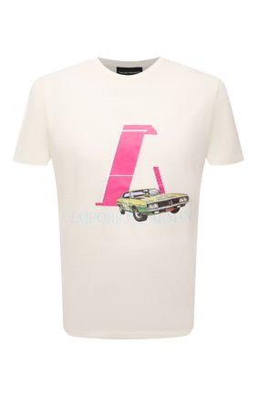 Мужская хлопковая футболка EMPORIO ARMANI кремвого цвета по цене 23100 руб., арт. 3L1T8P/1JW5Z | Фото 1 Мужская хлопковая футболка EMPORIO ARMANI кремвого цвета, арт. 3L1T8P/1JW5Z | Фото 1 (Материал внешний: Хлопок; Длина (для топов): Стандартные; Рукава: Короткие; Принт: С принтом; Стили: Ретро, Кэжуэл)