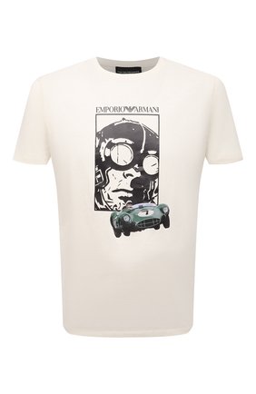 Мужская хлопковая футболка EMPORIO ARMANI кремвого цвета по цене 23100 руб., арт. 3L1T8P/1JW5Z | Фото 1 Мужская хлопковая футболка EMPORIO ARMANI кремвого цвета, арт. 3L1T8P/1JW5Z | Фото 1 (Материал внешний: Хлопок; Длина (для топов): Стандартные; Рукава: Короткие; Принт: С принтом; Стили: Ретро, Кэжуэл)
