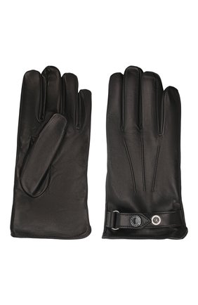 Мужские кожаные перчатки ALEXANDER MCQUEEN черного цвета, арт. 624969/4C52Q | Фото 2 (Мужское Кросс-КТ: Кожа и замша; Материал: Натуральная кожа)