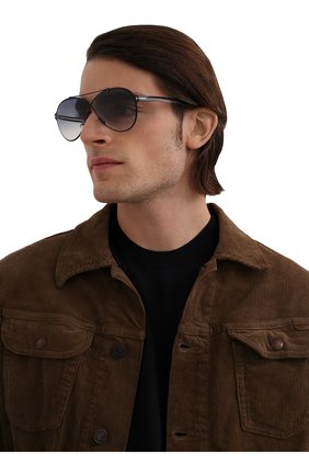 Мужские солнцезащитные очки TOM FORD черного цвета, арт. TF828 01B | Фото 2 (Тип очков: С/з; Кросс-КТ: С/з-мужское; Оптика Гендер: оптика-мужское; Очки форма: Авиаторы)
