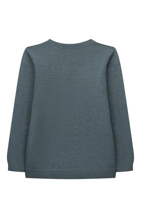 Детский свитер BONPOINT темно-зеленого цвета, арт. E20BDA4620PU(148A)_684454 | Фото 2 (Рукава: Длинные)