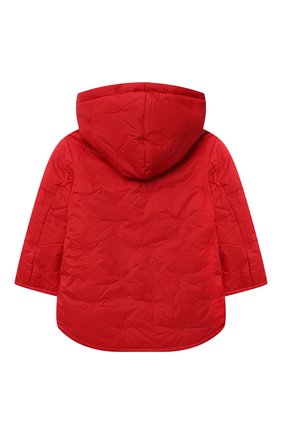 Детского куртка с капюшоном EMPORIO ARMANI красного цвета, арт. 3LEL62/2NJBZ | Фото 2 (Кросс-КТ НВ: Куртки)