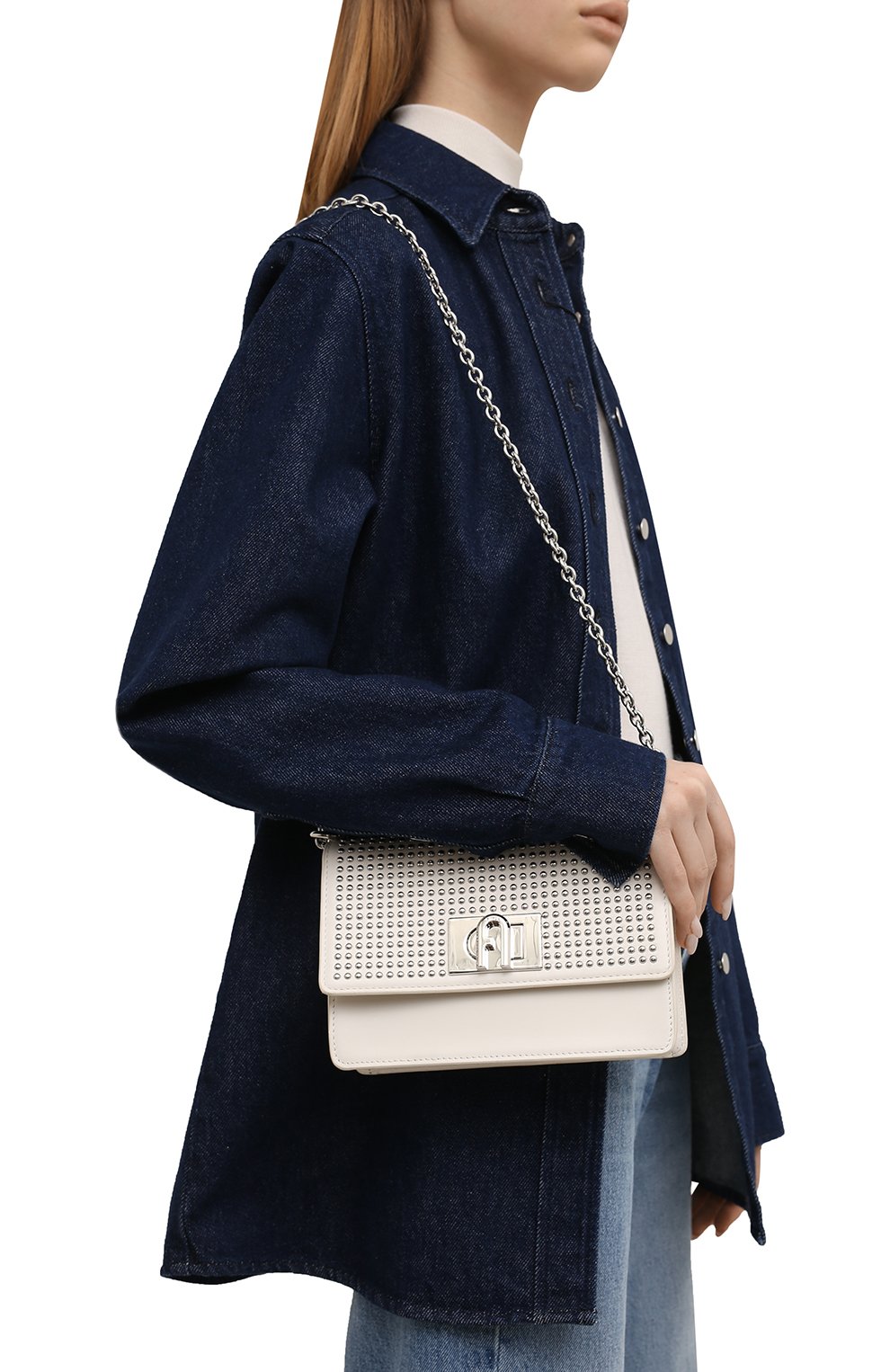 Женская сумка furla 1927 FURLA молочного цвета по цене 35250 руб., арт. BAFKACO/BX0418 | Фото 2 Женская сумка furla 1927 FURLA молочного цвета, арт. BAFKACO/BX0418 | Фото 2 (Сумки-технические: Сумки через плечо; Материал: Натуральная кожа; Размер: mini; Ремень/цепочка: На ремешке)
