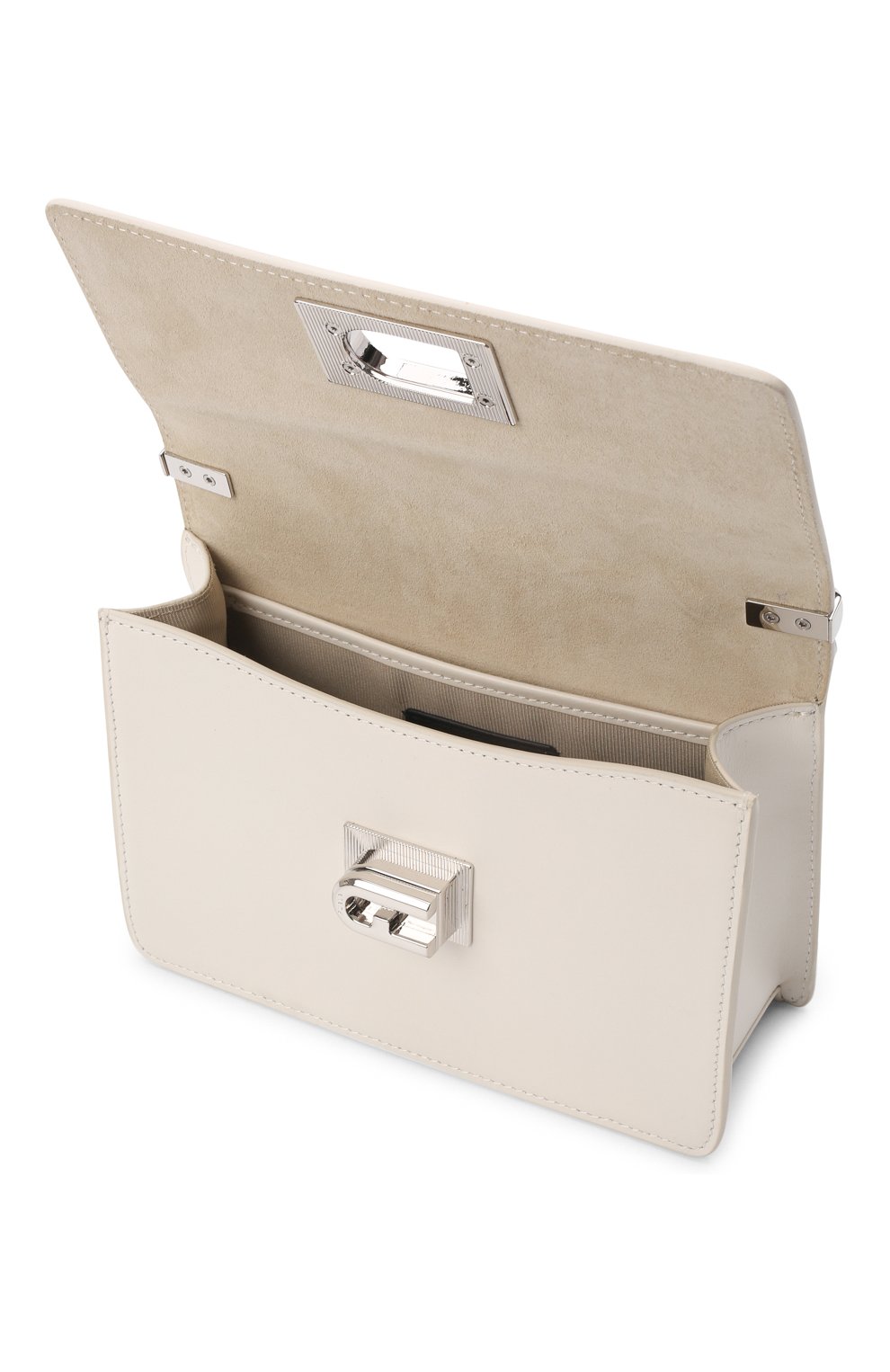 Женская сумка furla 1927 FURLA молочного цвета по цене 35250 руб., арт. BAFKACO/BX0418 | Фото 5 Женская сумка furla 1927 FURLA молочного цвета, арт. BAFKACO/BX0418 | Фото 5 (Сумки-технические: Сумки через плечо; Материал: Натуральная кожа; Размер: mini; Ремень/цепочка: На ремешке)