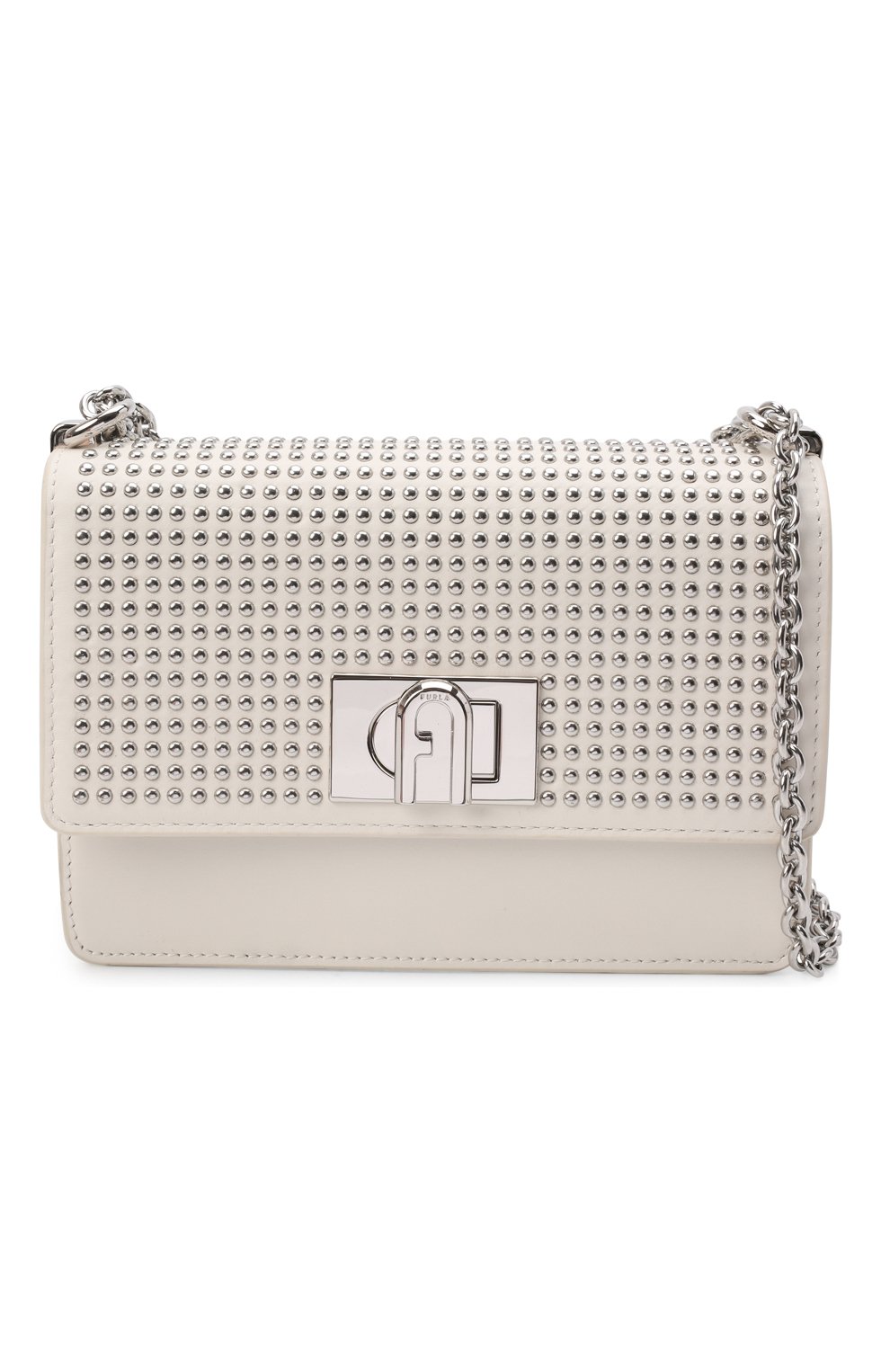 Женская сумка furla 1927 FURLA молочного цвета по цене 35250 руб., арт. BAFKACO/BX0418 | Фото 6 Женская сумка furla 1927 FURLA молочного цвета, арт. BAFKACO/BX0418 | Фото 6 (Сумки-технические: Сумки через плечо; Материал: Натуральная кожа; Размер: mini; Ремень/цепочка: На ремешке)