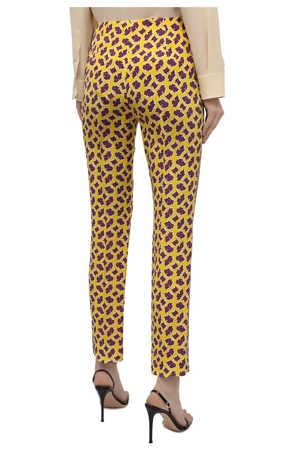 Женские шелковые брюки RALPH LAUREN желтого цвета, арт. 290869544 | Фото 4 (Материал внешний: Шелк; Стили: Гламурный; Длина (брюки, джинсы): Стандартные; Женское Кросс-КТ: Брюки-одежда; Силуэт Ж (брюки и джинсы): Узкие)