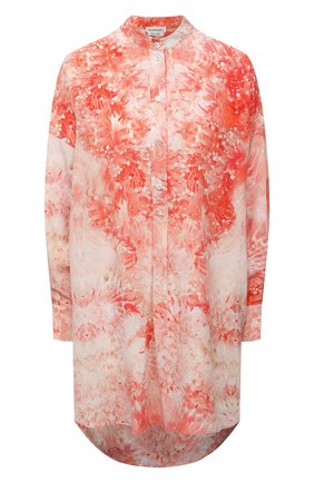 Женская шелковая рубашка ALEXANDER MCQUEEN кораллового цвета по цене 145500 руб., арт. 685445/QCAE0 | Фото 1 Женская шелковая рубашка ALEXANDER MCQUEEN кораллового цвета, арт. 685445/QCAE0 | Фото 1 (Материал внешний: Шелк; Рукава: Длинные; Стили: Романтичный; Длина (для топов): Удлиненные; Женское Кросс-КТ: Рубашка-одежда; Принт: С принтом; Региональные ограничения белый список (Axapta Mercury): RU)