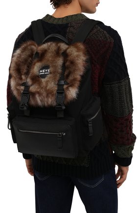 Мужской комбинированный рюкзак neve GIORGIO ARMANI черного цвета, арт. Y20133/YQV0J | Фото 2 (Размер: large; Материал: Текстиль; Стили: Кэжуэл)