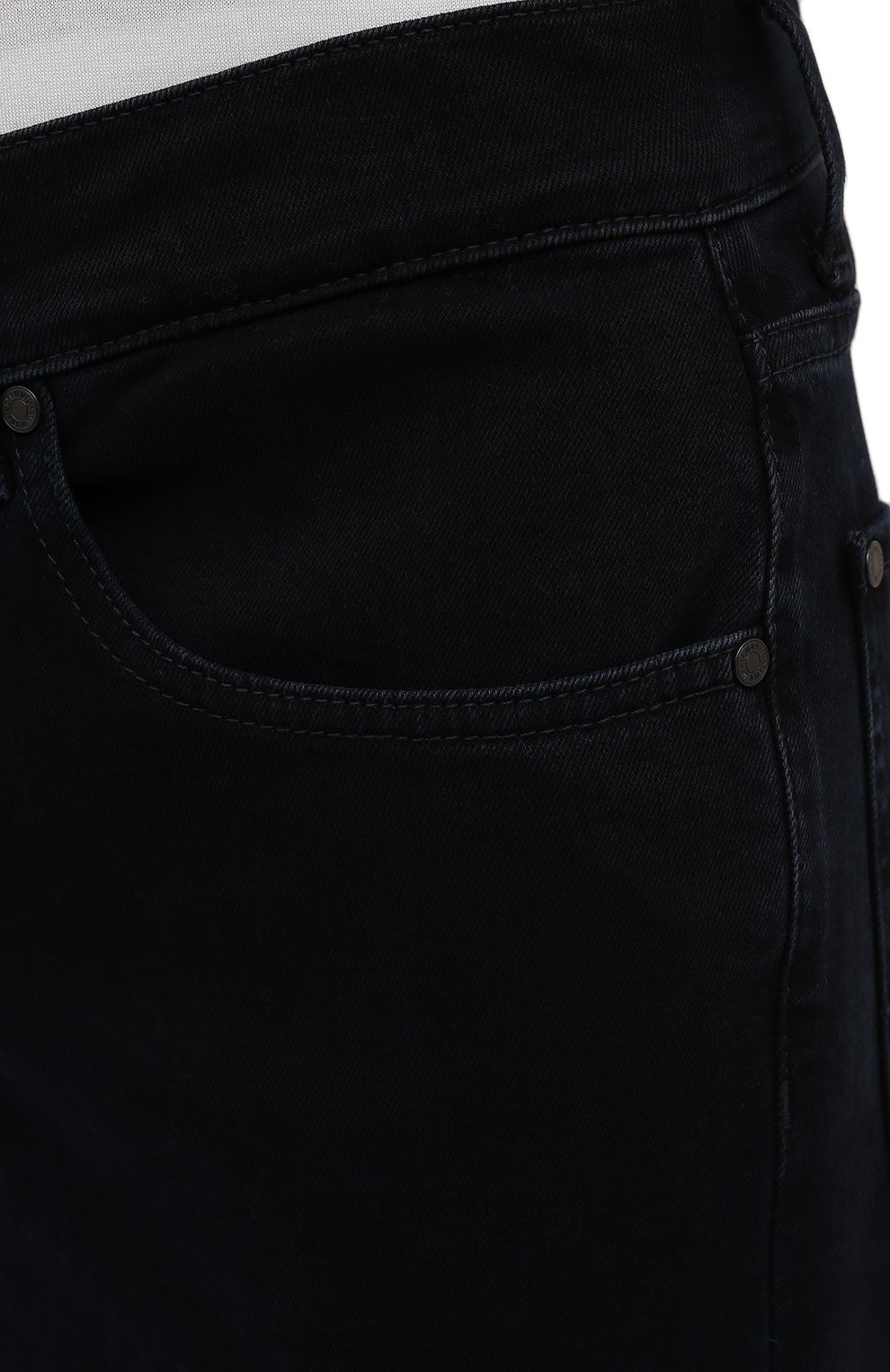 Мужские джинсы 7 FOR ALL MANKIND темно-синего цвета, арт. JSMSB780LB | Фото 5 (Силуэт М (брюки): Прямые; Кросс-КТ: Деним; Длина (брюки, джинсы): Стандартные; Материал внешний: Хлопок, Деним; Стили: Кэжуэл)