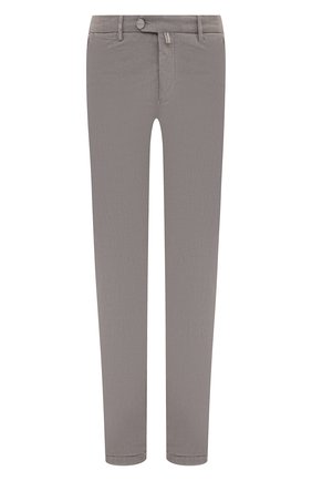 Мужские хлопковые брюки KITON серого цвета, арт. UFPP79J0762A | Фото 1 (Материал внешний: Хлопок; Длина (брюки, джинсы): Стандартные; Случай: Повседневный; Силуэт М (брюки): Чиносы; Стили: Кэжуэл)