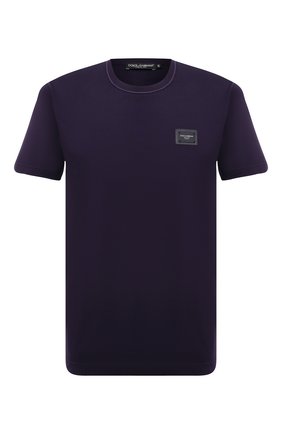 Мужская хлопковая футболка DOLCE & GABBANA фиолетового цвета по цене 36300 руб., арт. G8KJ9T/FU7EQ | Фото 1 Мужская хлопковая футболка DOLCE & GABBANA фиолетового цвета, арт. G8KJ9T/FU7EQ | Фото 1 (Длина (для топов): Стандартные; Материал внешний: Хлопок; Рукава: Короткие; Принт: Без принта; Стили: Кэжуэл)