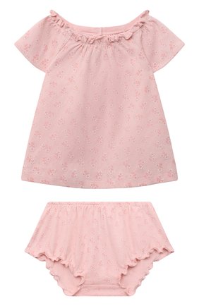 Детский комплект из платья и шорт BONPOINT розового цвета, арт. S01XSEKN0503(521A)_843037 | Фото 1 (Рукава: Короткие)