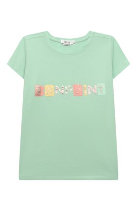 Детская хлопковая футболка BONPOINT зеленого цвета, арт. S01GTSKN0801(139)_844562 | Фото 1 (Рукава: Короткие; Материал внешний: Хлопок; Ростовка одежда: 12 лет | 152 см)