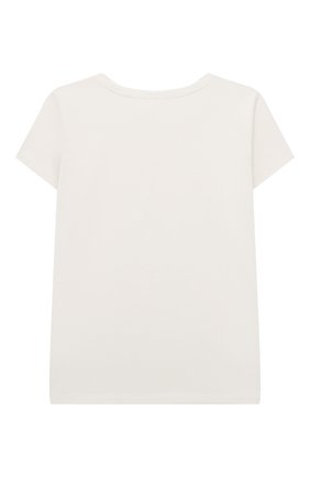 Детская хлопковая футболка BONPOINT белого цвета, арт. S01GTSKN0802(102E)_844531 | Фото 2 (Материал внешний: Хлопок; Рукава: Короткие; Ростовка одежда: 13 - 15 лет | 158 см)