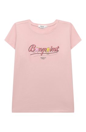 Детская хлопковая футболка BONPOINT светло-розового цвета по цене 5810 руб., арт. S01GTSKN0802(121A)_844543 | Фото 1 Детская хлопковая футболка BONPOINT светло-розового цвета, арт. S01GTSKN0802(121A)_844543 | Фото 1 (Материал внешний: Хлопок; Рукава: Короткие; Ростовка одежда: 13 - 15 лет | 158 см)