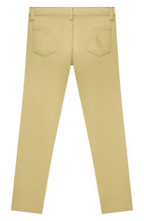 Детские джинсы POLO RALPH LAUREN желтого цвета, арт. 312856873 | Фото 2 (Материал внешний: Хлопок; Кросс-КТ: джинсы; Детали: Однотонный; Ростовка одежда: 5 лет | 110 см, 6 лет | 116 см)
