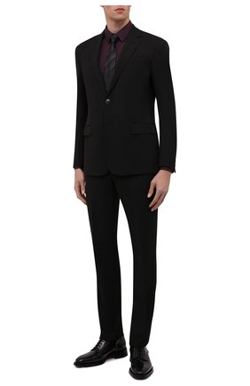 Мужской шерстяной костюм GIORGIO ARMANI черного цвета по цене 189500 руб., арт. 8WGAV001/T0075 | Фото 1 Мужской шерстяной костюм GIORGIO ARMANI черного цвета, арт. 8WGAV001/T0075 | Фото 1 (Материал внешний: Шерсть; Материал подклада: Вискоза; Рукава: Длинные; Костюмы М: Однобортный; Стили: Классический)