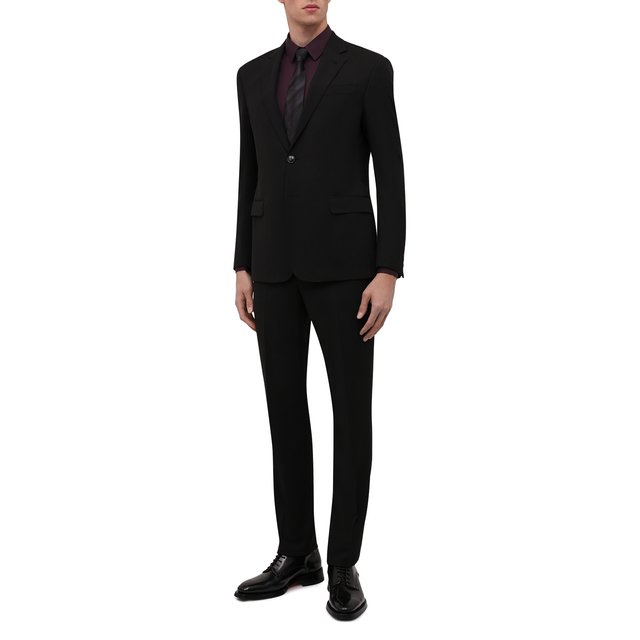 Шерстяной костюм Giorgio Armani черного цвета