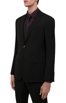 Мужской шерстяной костюм GIORGIO ARMANI черного цвета по цене 189500 руб., арт. 8WGAV001/T0075 | Фото 2 Мужской шерстяной костюм GIORGIO ARMANI черного цвета, арт. 8WGAV001/T0075 | Фото 2 (Материал внешний: Шерсть; Материал подклада: Вискоза; Рукава: Длинные; Костюмы М: Однобортный; Стили: Классический)