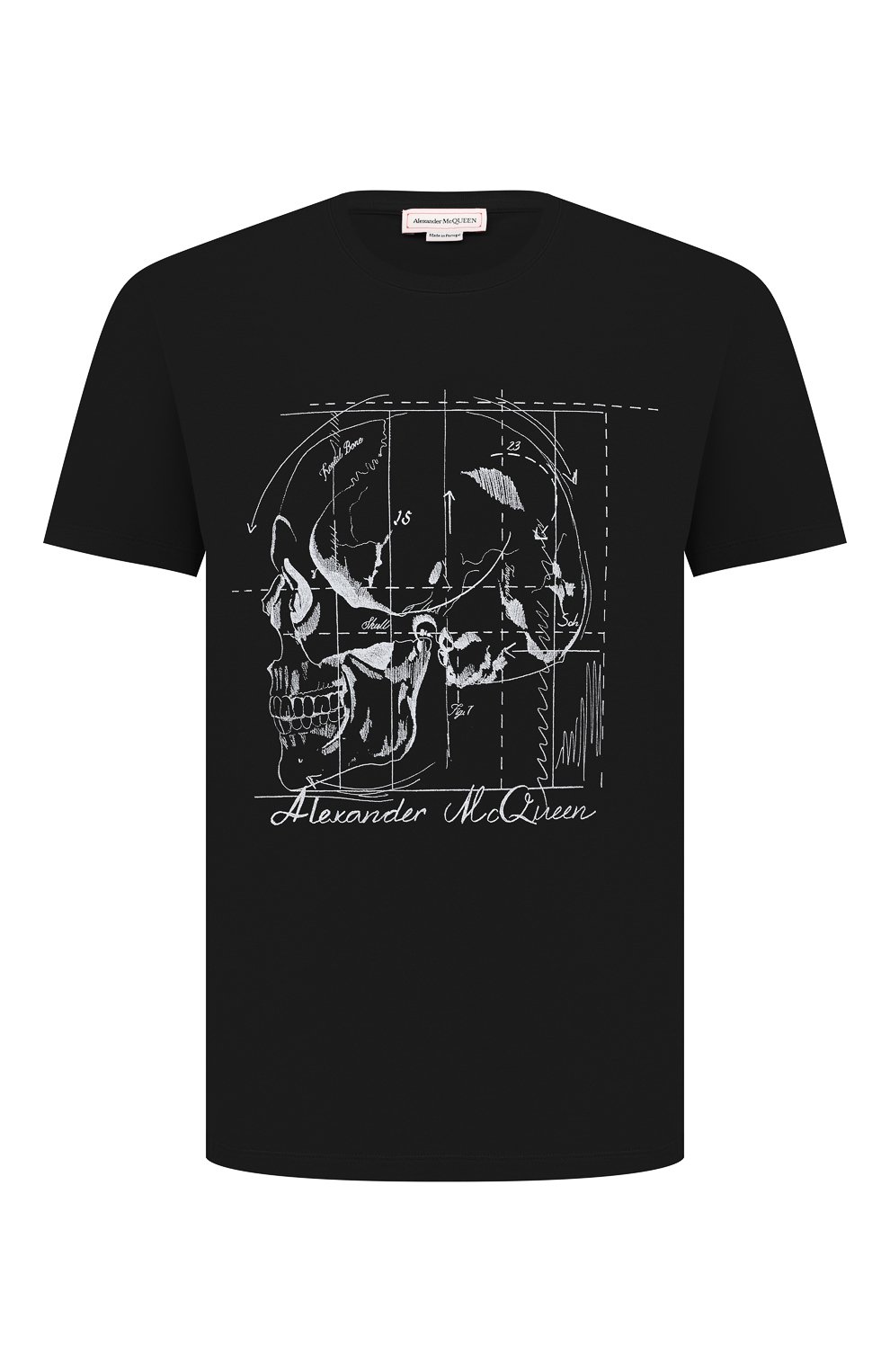 Мужская хлопковая футболка ALEXANDER MCQUEEN черного цвета, арт. 682528/QSZ60 | Фото 1 (Рукава: Короткие; Стили: Панк; Длина (для топов): Стандартные; Принт: С принтом; Материал внешний: Хлопок)